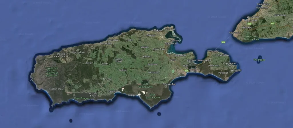 Kangaroo Island Google maps image